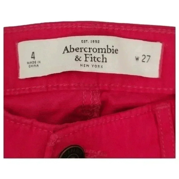Abercrombie & Fitch Hot Pink Barbie Skinny Jeans Soft Stretchy Pants Size 4 - Picture 6 of 13